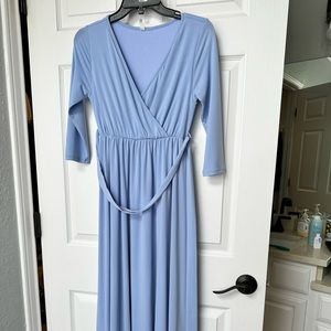 Pink blush blue dress